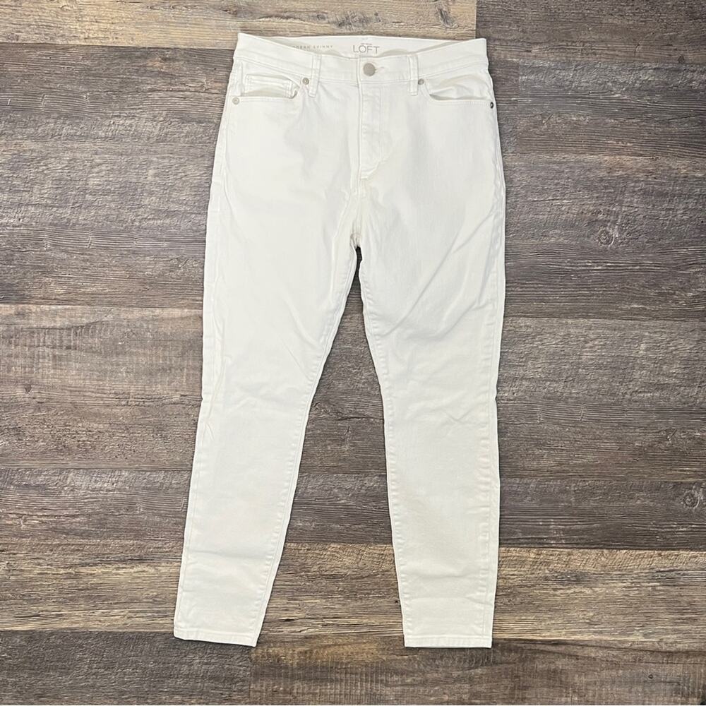 Loft white modern skinny ankle jeans size 6 B137